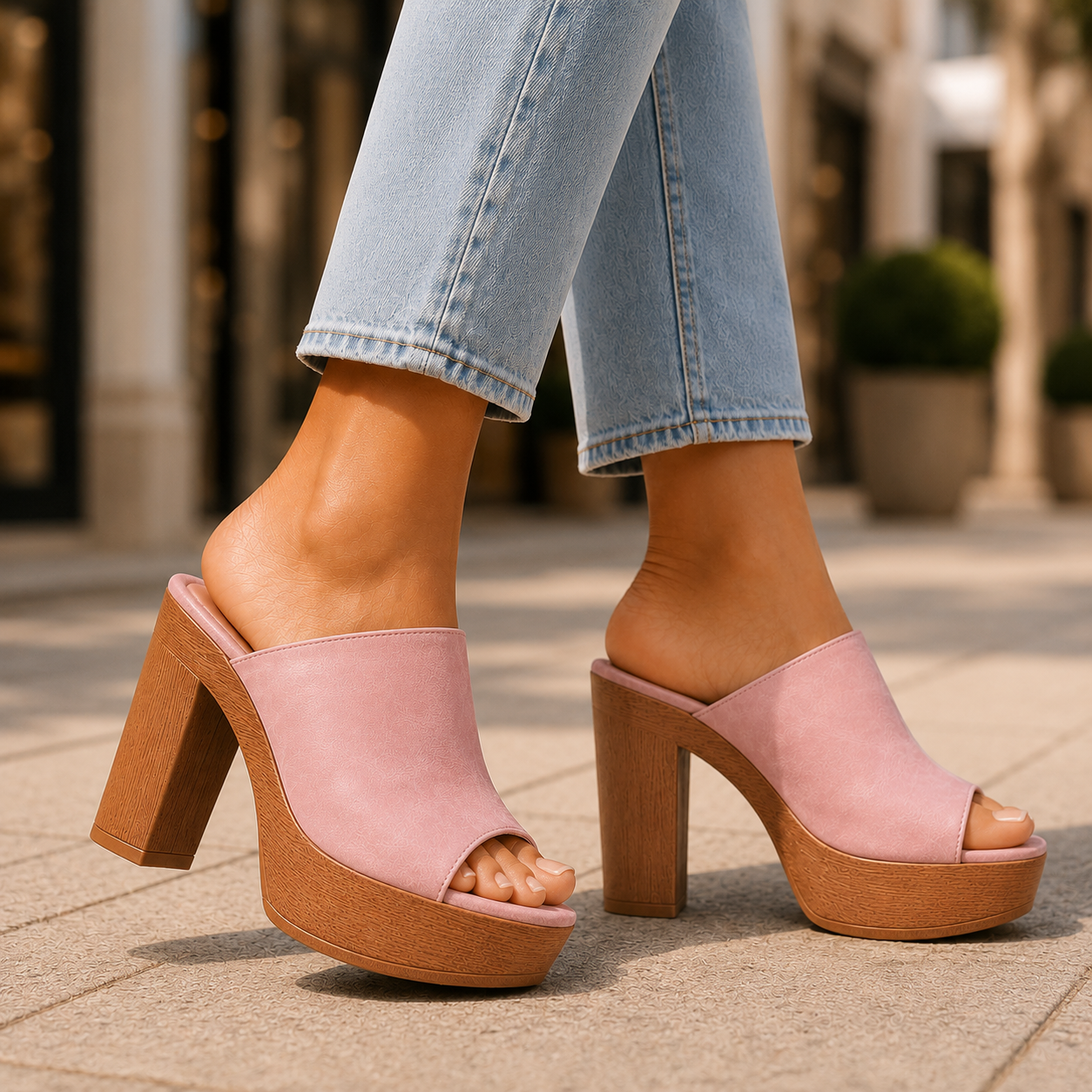 Alessia Leather Platform Heels