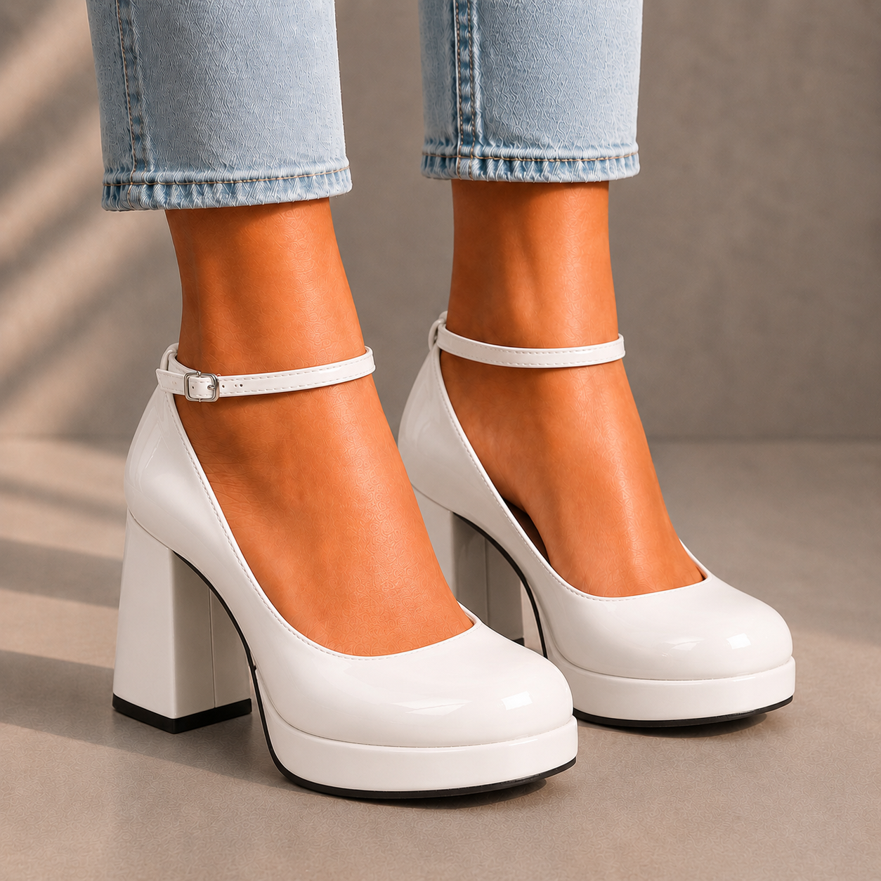 Elara Leather Mary Jane Heels