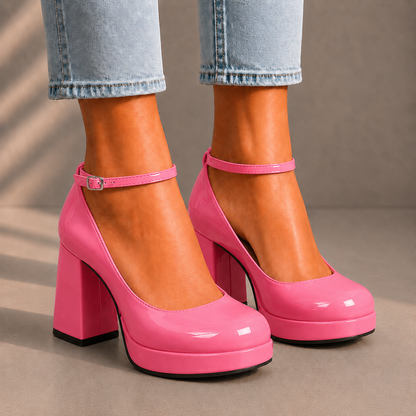 Elara Leather Mary Jane Heels