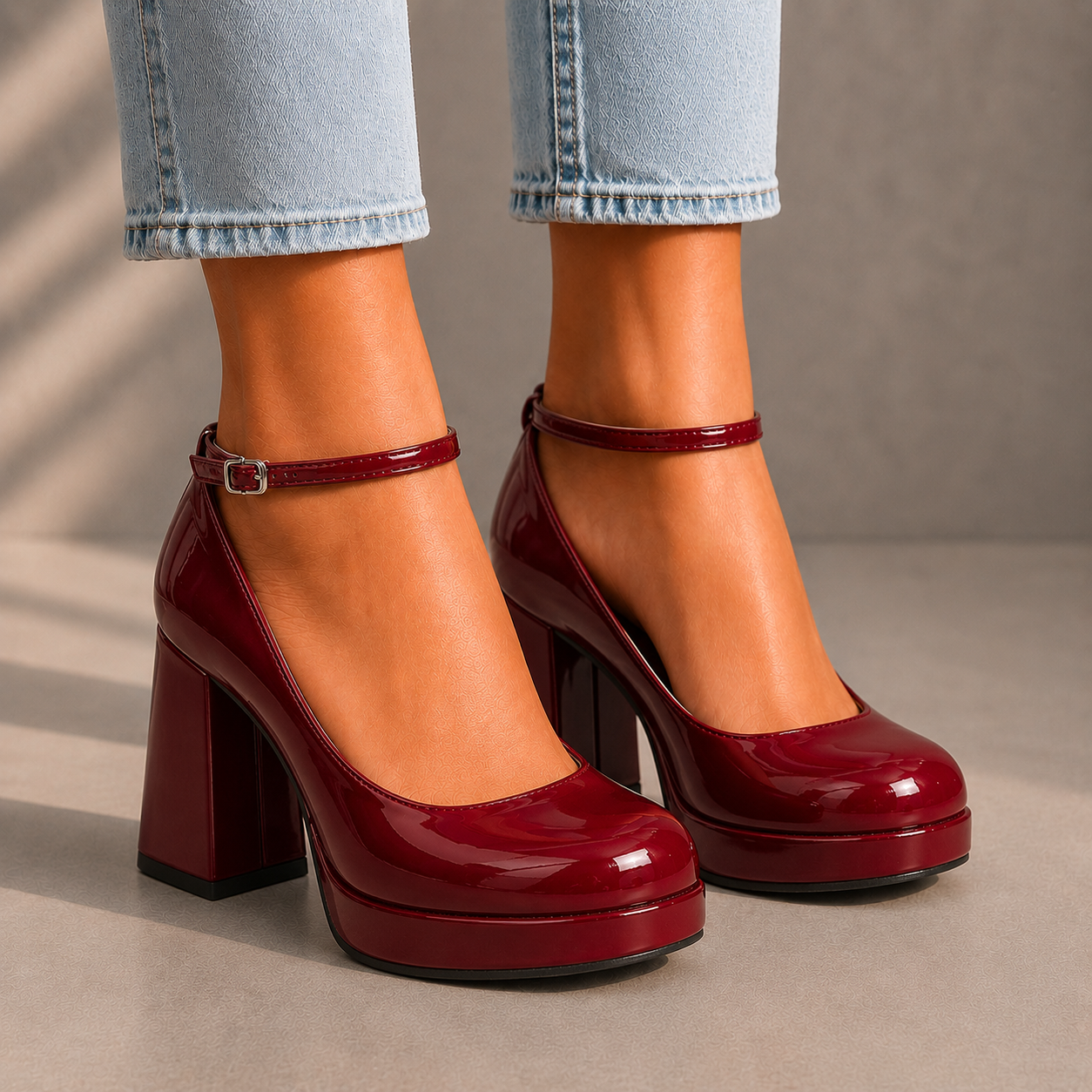 Elara Leather Mary Jane Heels