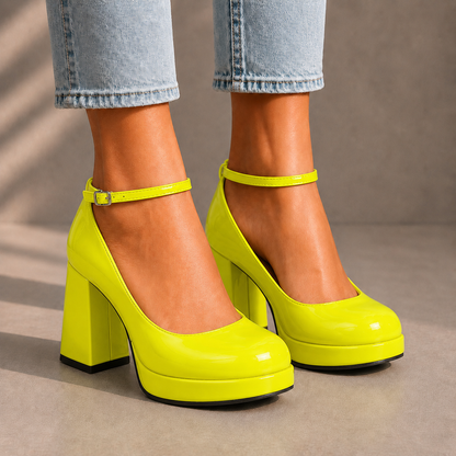 Elara Leather Mary Jane Heels
