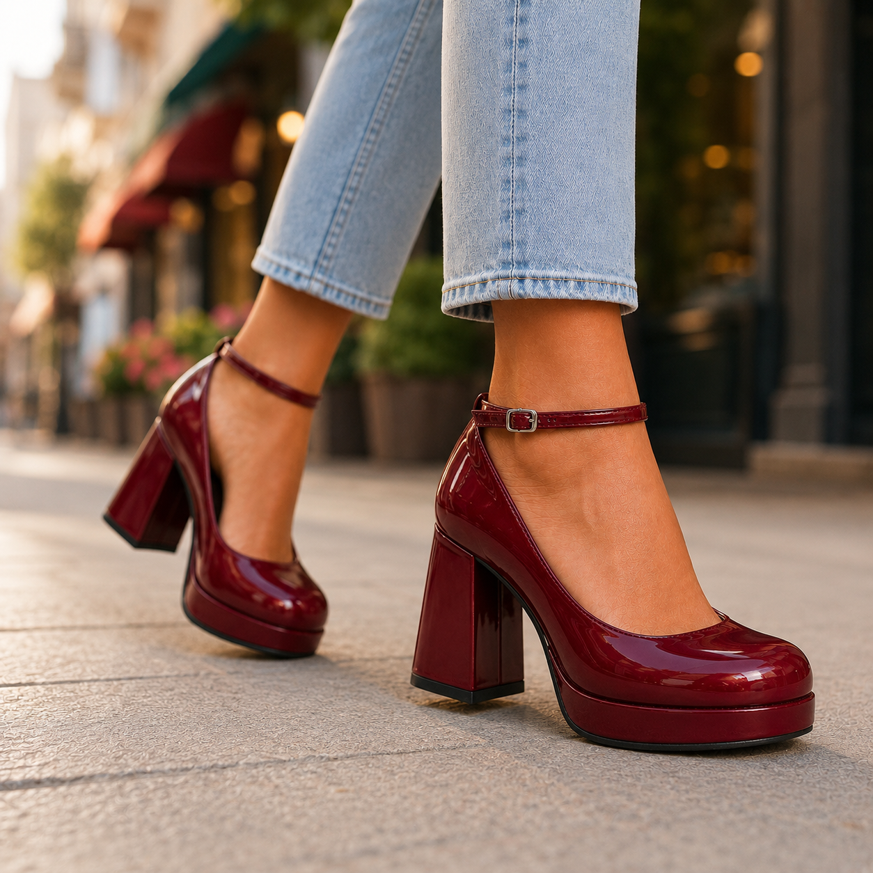 Elara Leather Mary Jane Heels