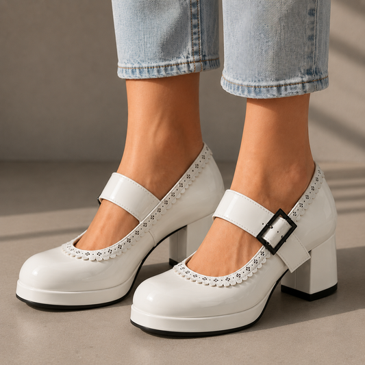 Alessia Leather Mary Jane Heels