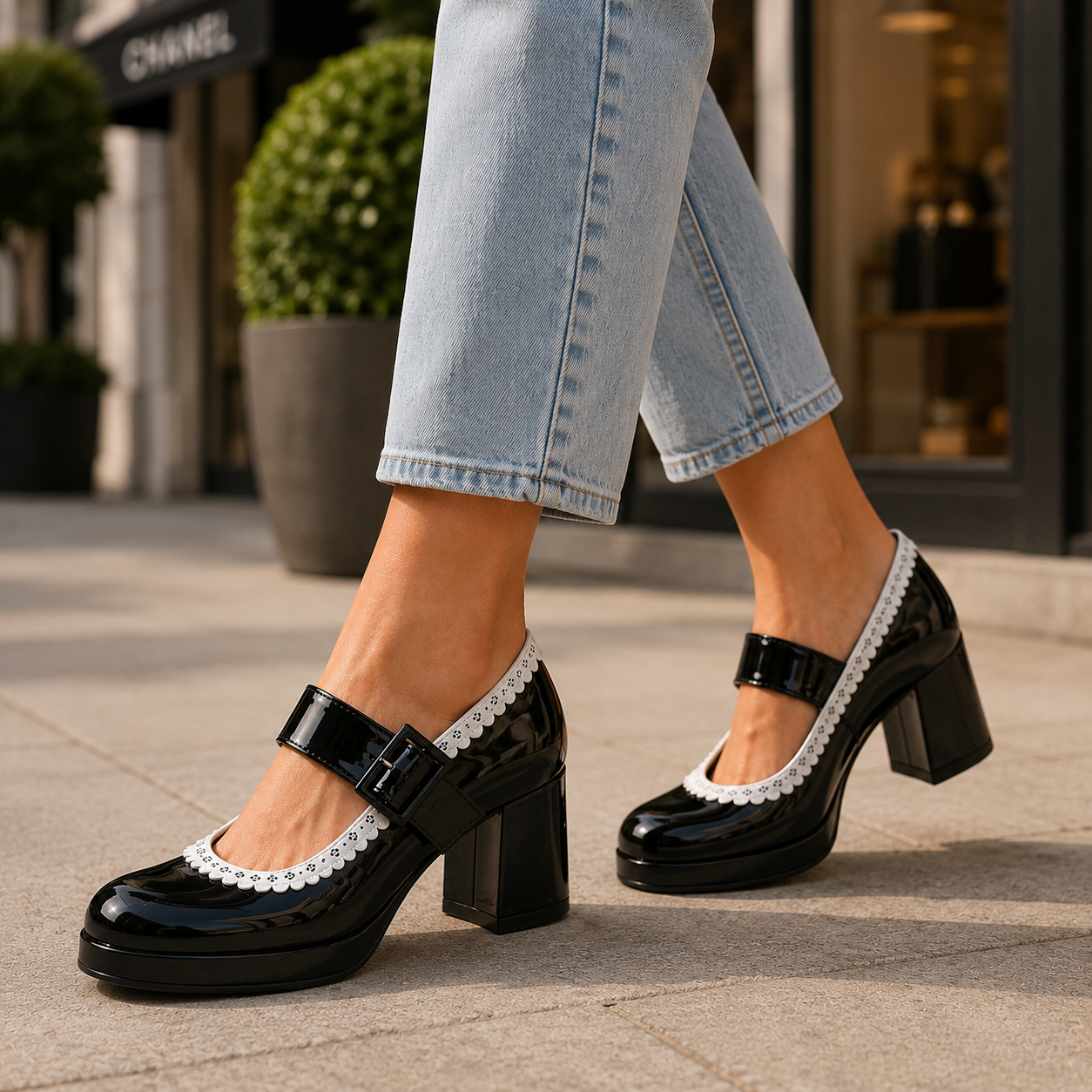Alessia Leather Mary Jane Heels
