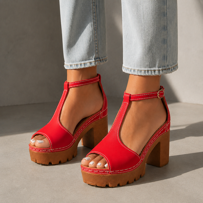 Alessa Leather Platform Heels