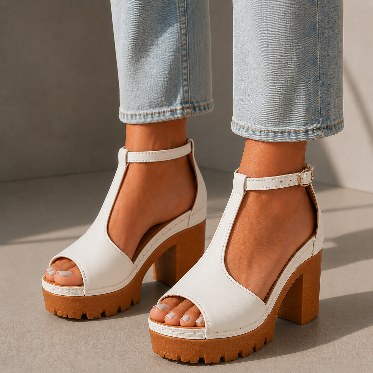 Alessa Leather Platform Heels