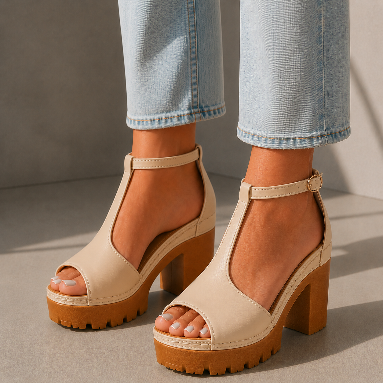 Alessa Leather Platform Heels