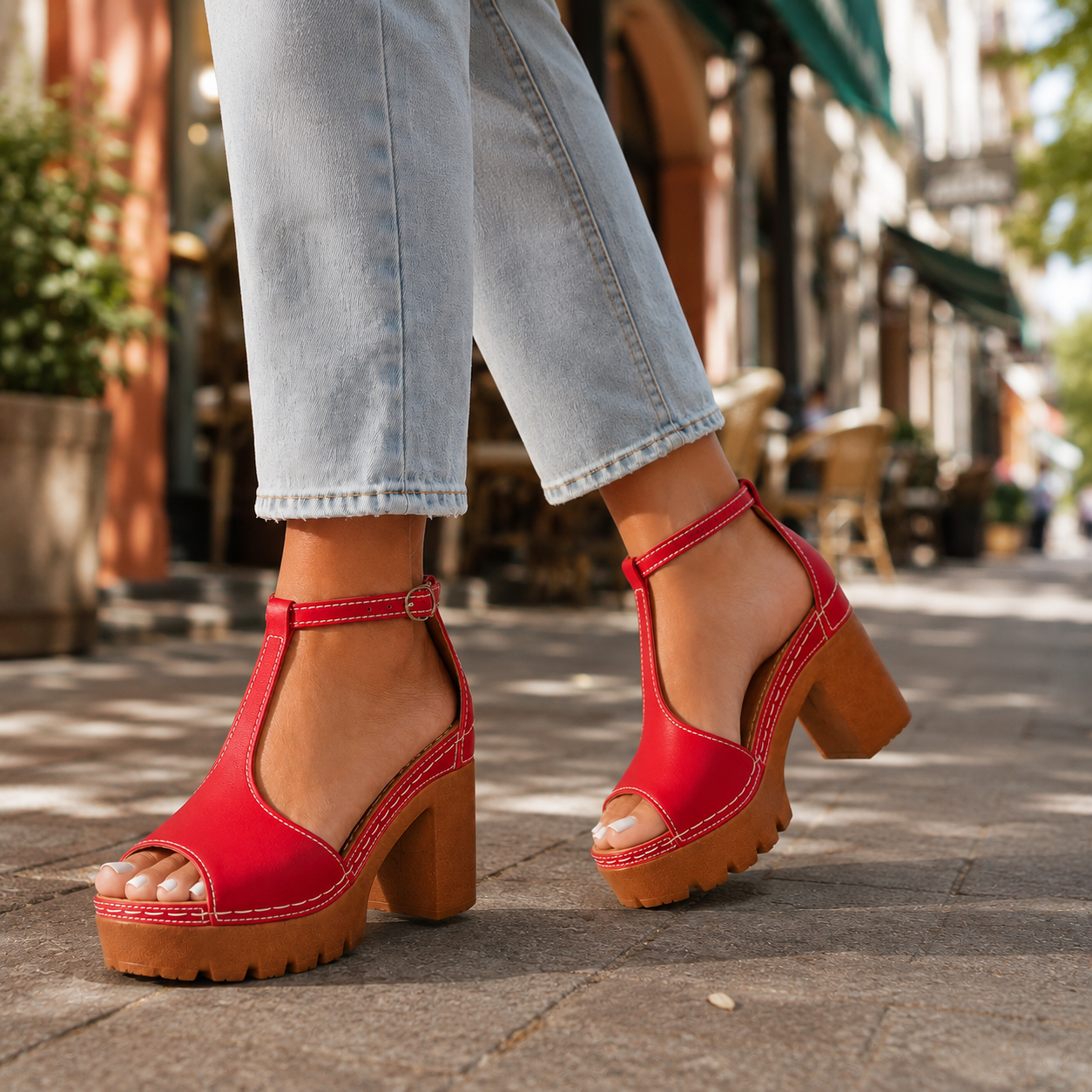 Alessa Leather Platform Heels
