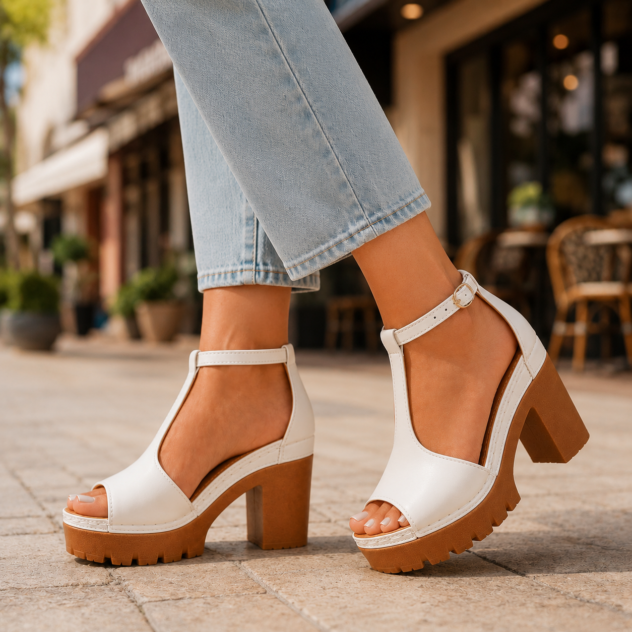 Alessa Leather Platform Heels