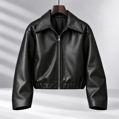 Noelle Leather Cropped Jacket