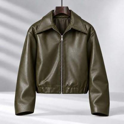 Noelle Leather Cropped Jacket