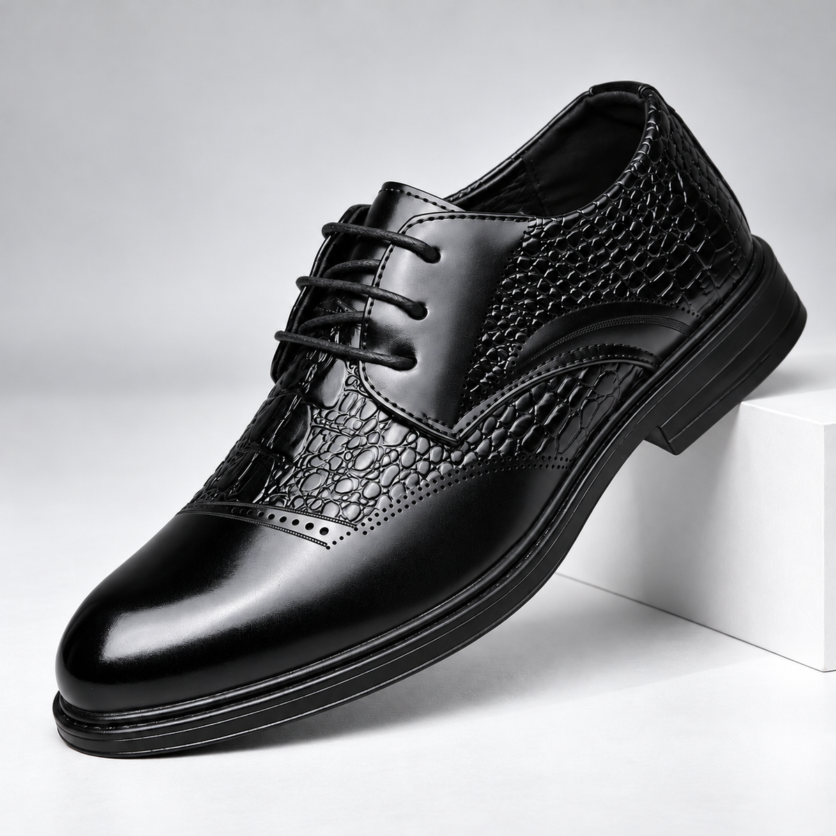 Alder Leather Croc Dress Shoes