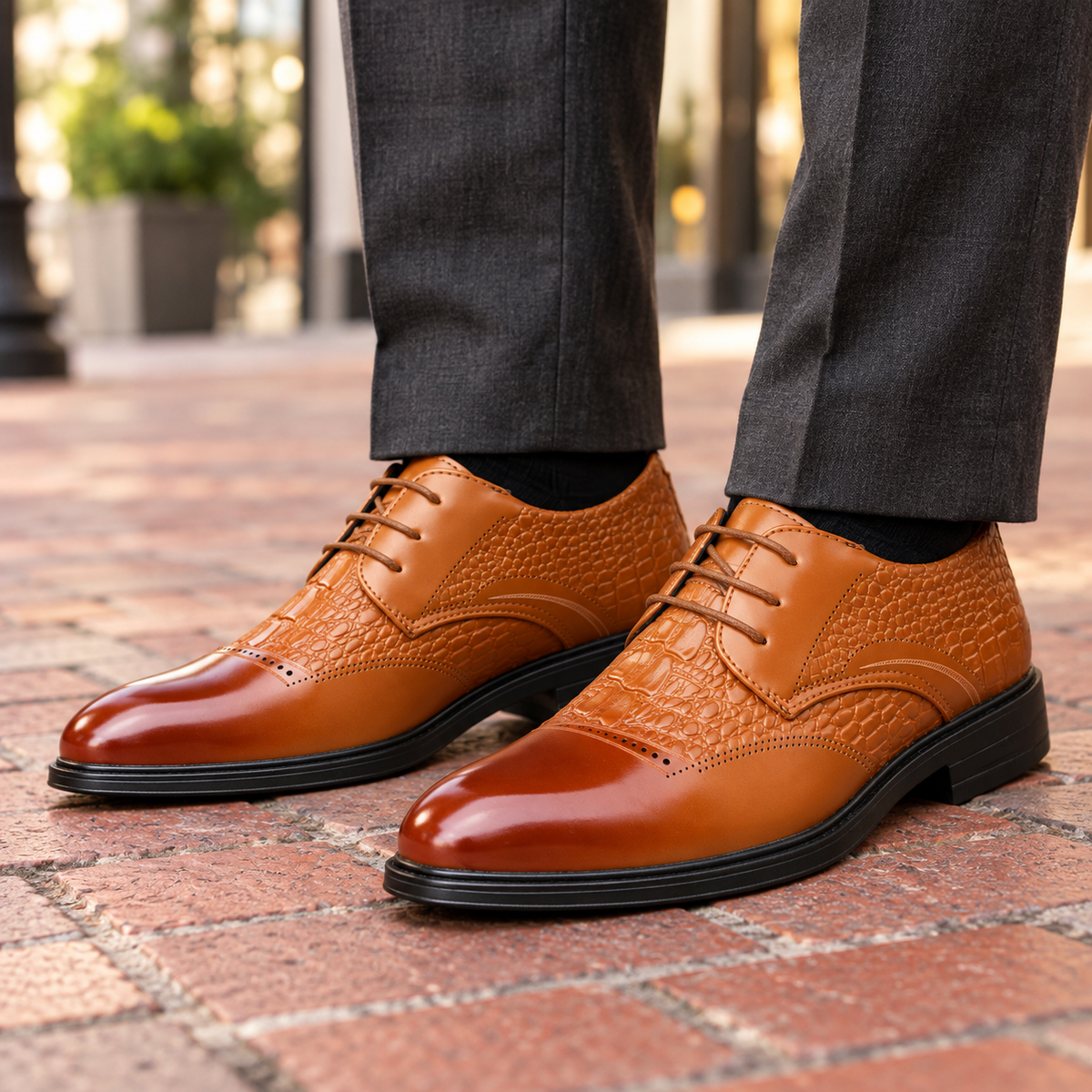 Alder Leather Croc Dress Shoes