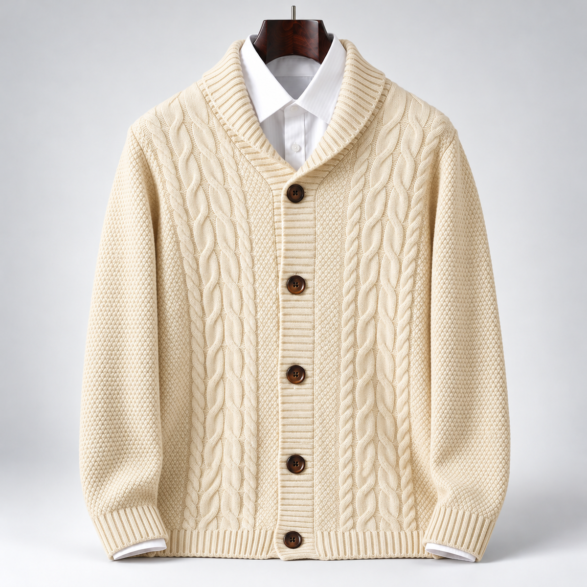 Everett Pure Wool Shawl Cardigan