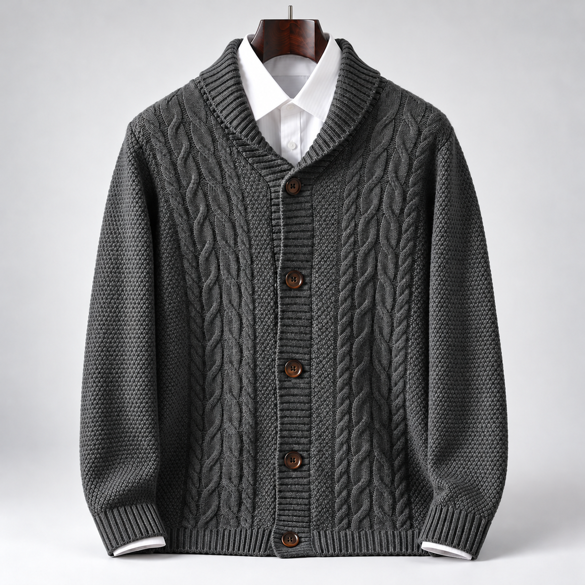 Everett Pure Wool Shawl Cardigan