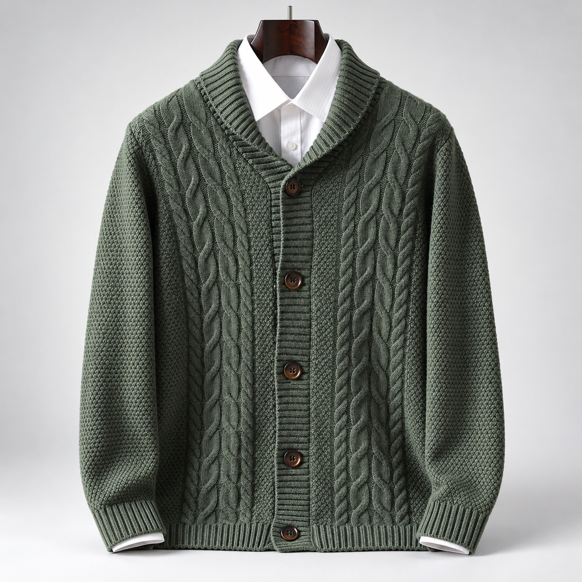 Everett Pure Wool Shawl Cardigan