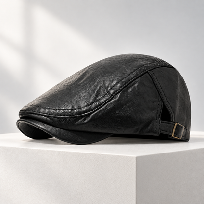 Hayes Leather Flat Cap