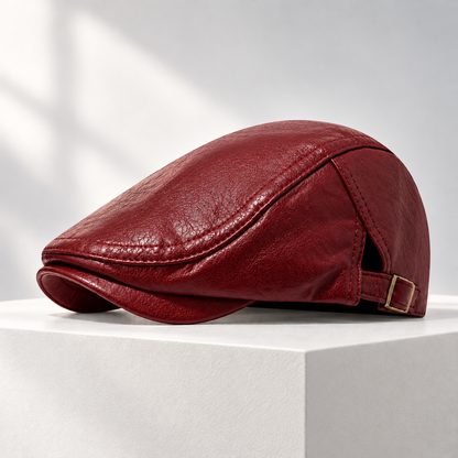 Hayes Leather Flat Cap