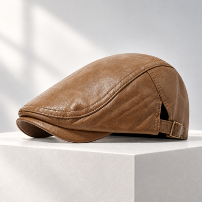 Hayes Leather Flat Cap