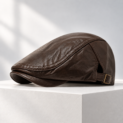Hayes Leather Flat Cap