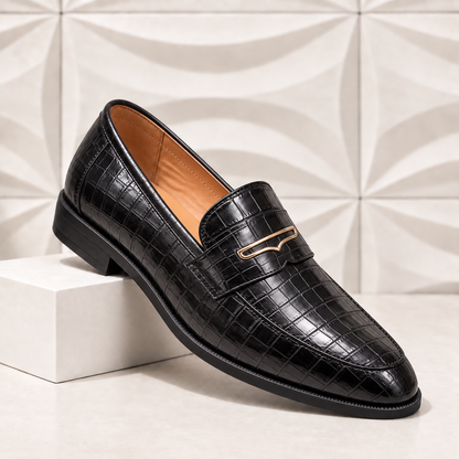 Alton Leather Croc Loafers