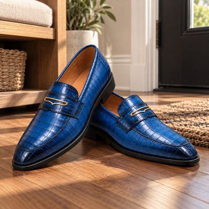 Alton Leather Croc Loafers