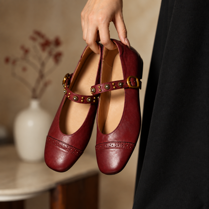 Serena Genuine Leather Flats