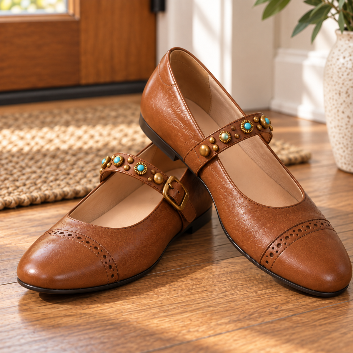 Serena Genuine Leather Flats
