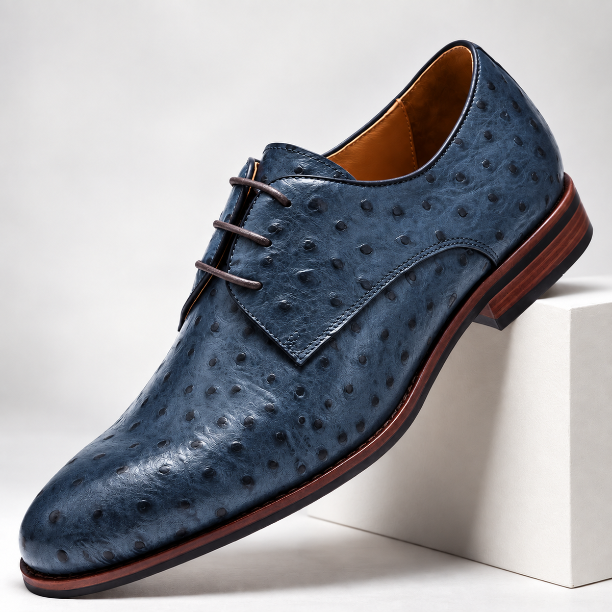 Calder Genuine Leather Ostrich Shoes