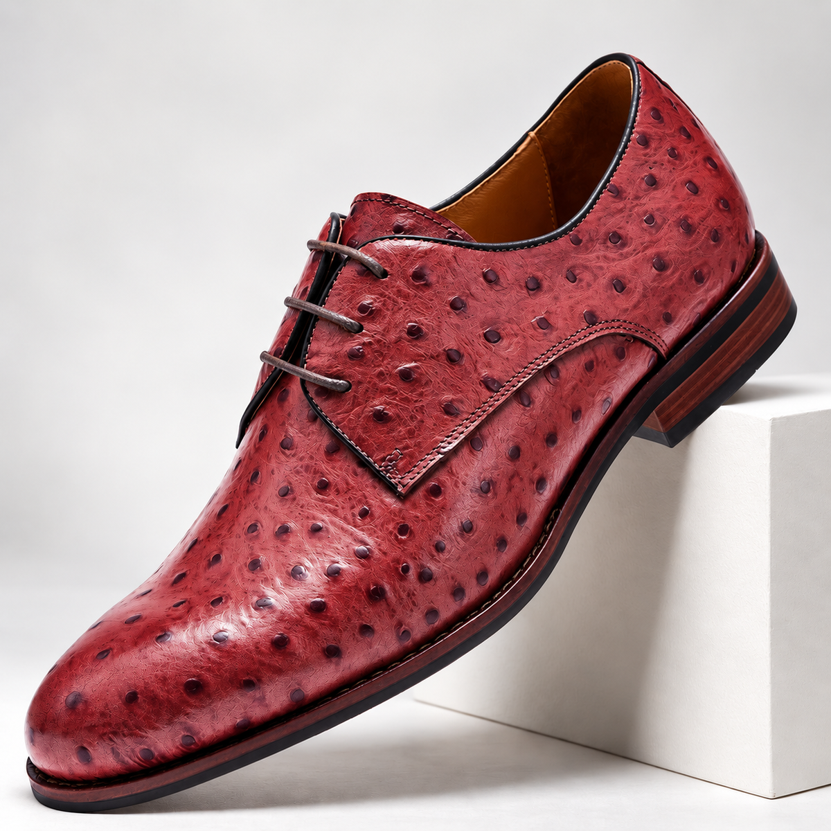 Calder Genuine Leather Ostrich Shoes