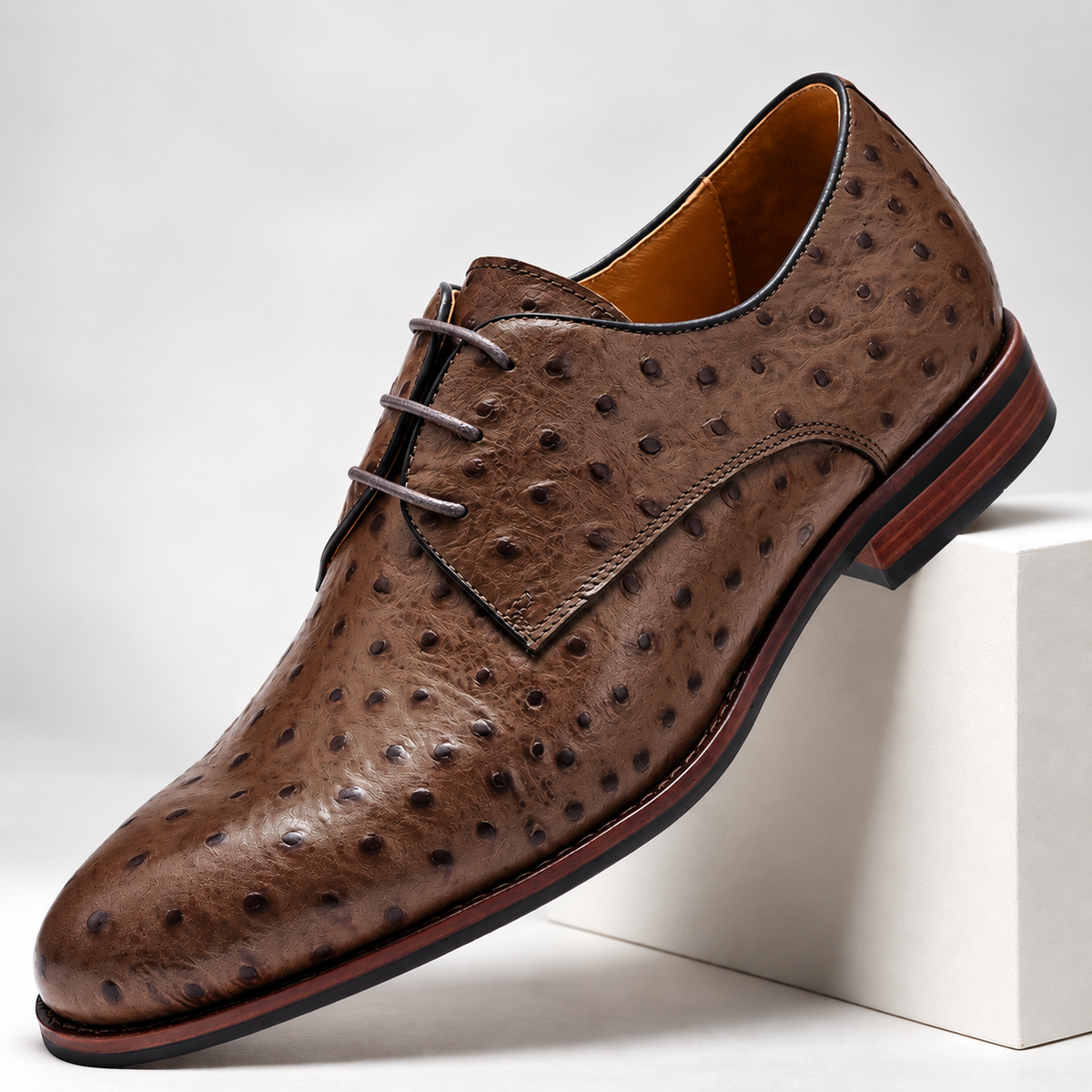 Calder Genuine Leather Ostrich Shoes
