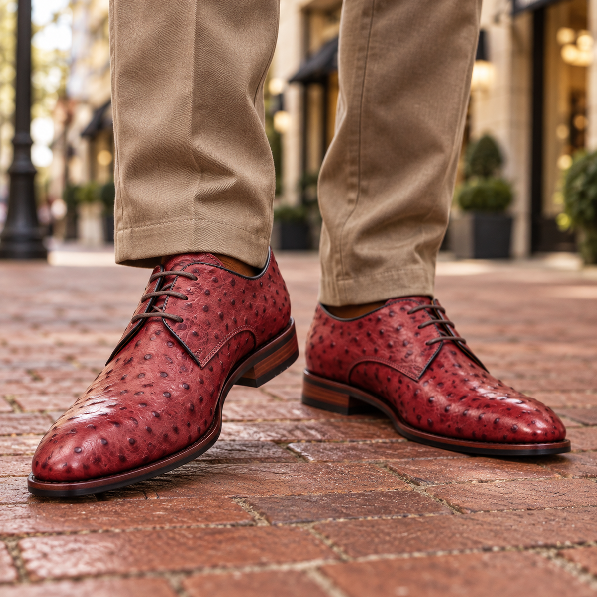 Calder Genuine Leather Ostrich Shoes