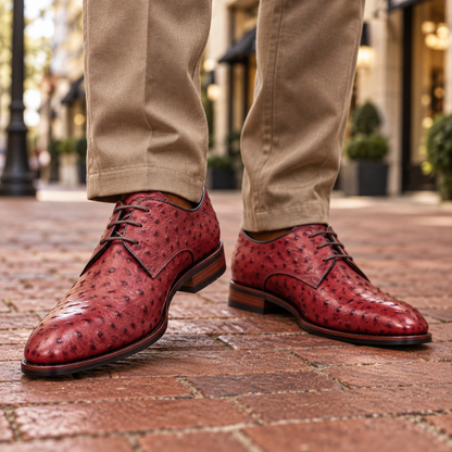 Calder Genuine Leather Ostrich Shoes
