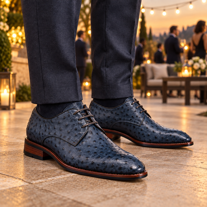 Calder Genuine Leather Ostrich Shoes