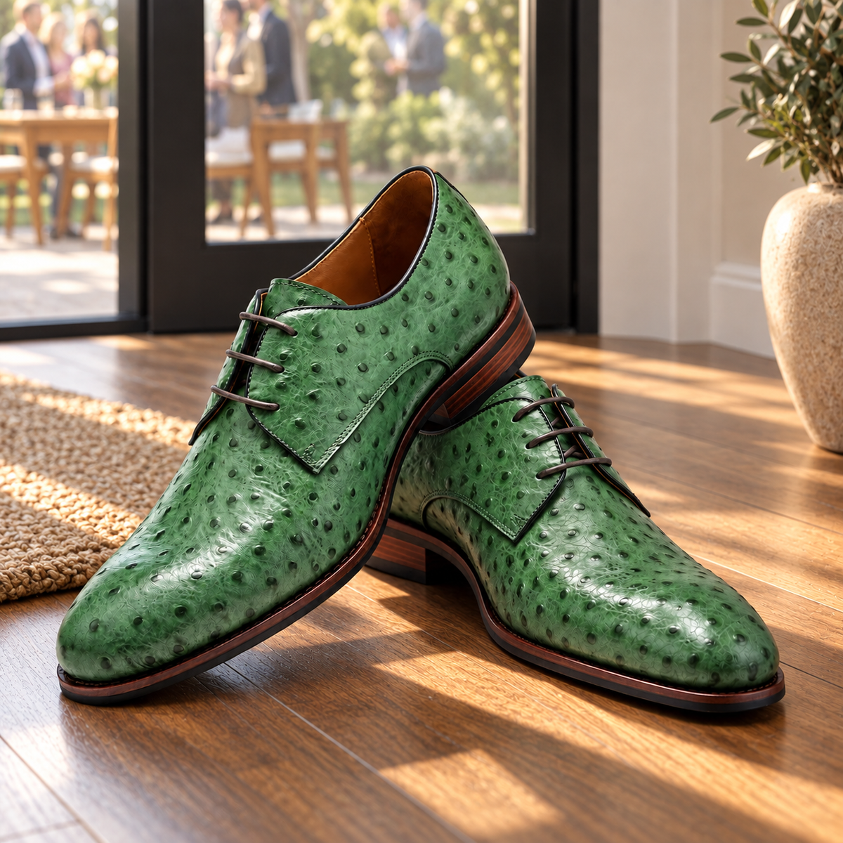 Calder Genuine Leather Ostrich Shoes