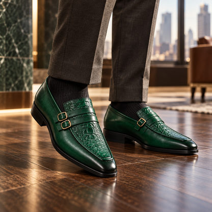 Calder Leather Monk Strap Shoes