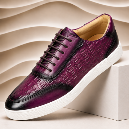 Alton Genuine Leather Embossed Sneakers