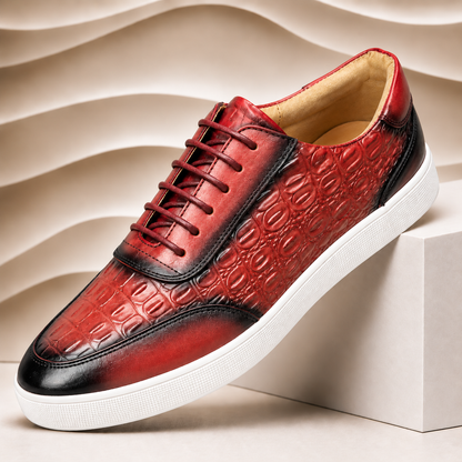 Alton Genuine Leather Embossed Sneakers