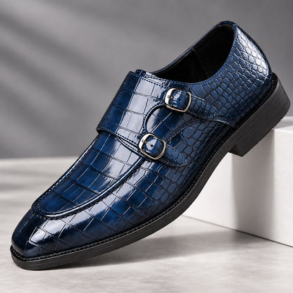 Calder Leather Croc Loafers