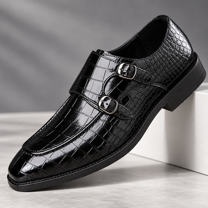 Calder Leather Croc Loafers