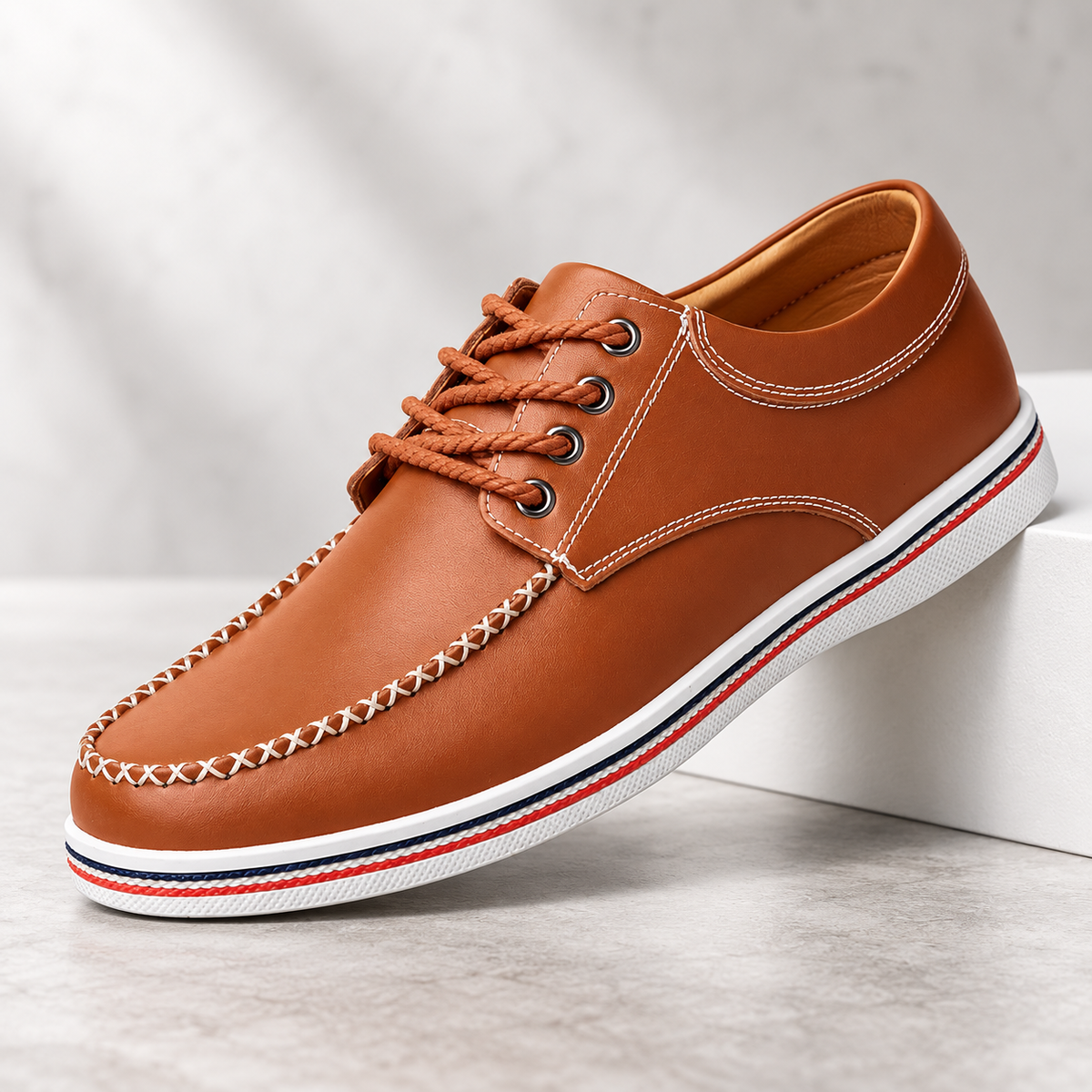 Alton Leather Moc Toe Shoes