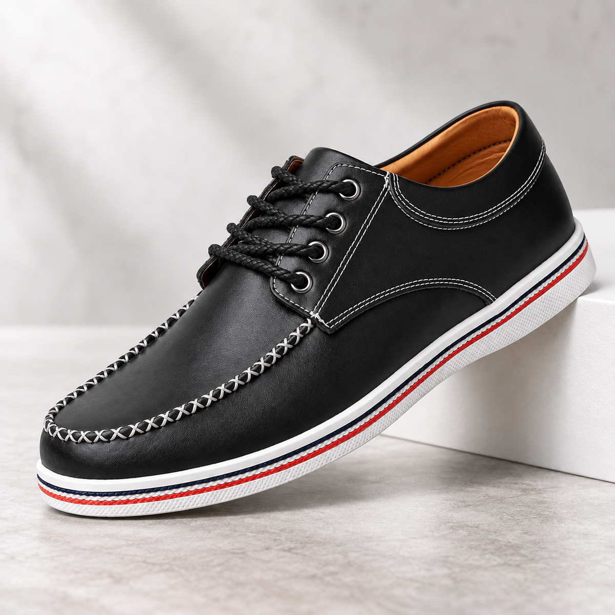 Alton Leather Moc Toe Shoes