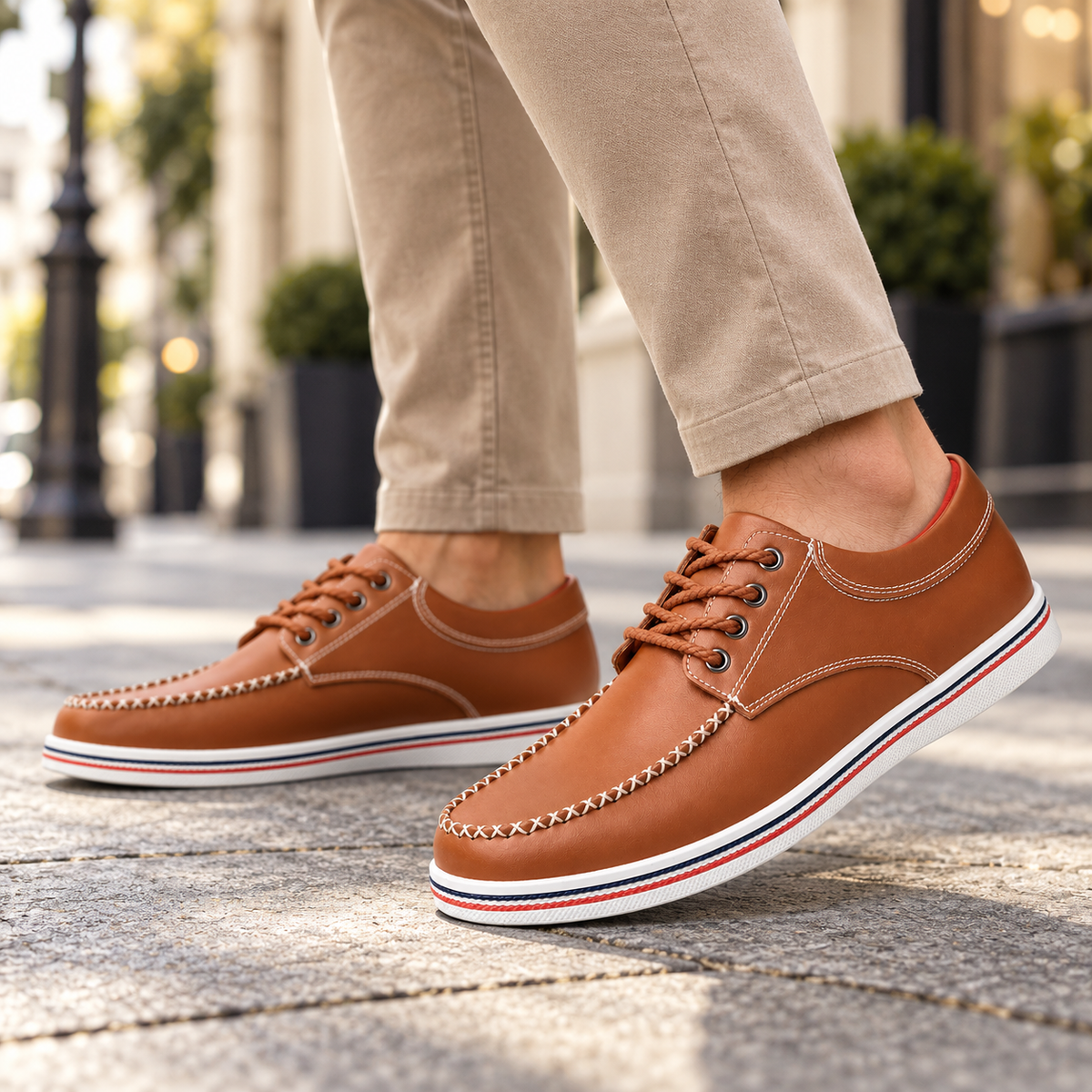 Alton Leather Moc Toe Shoes