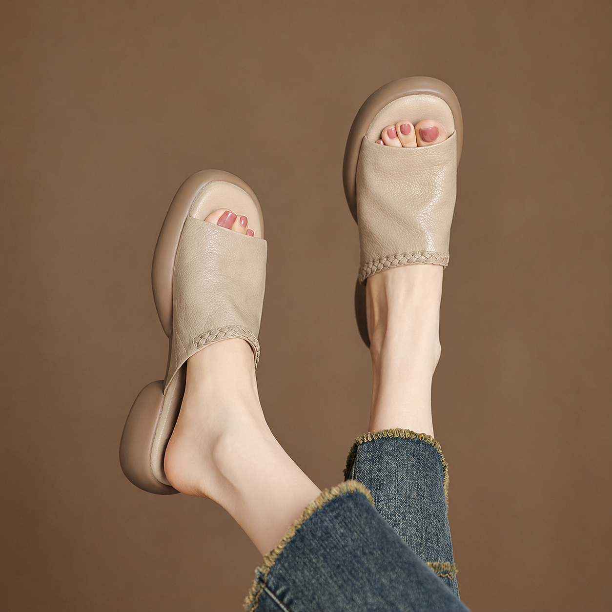 Aveline Genuine Leather Platform Sandals