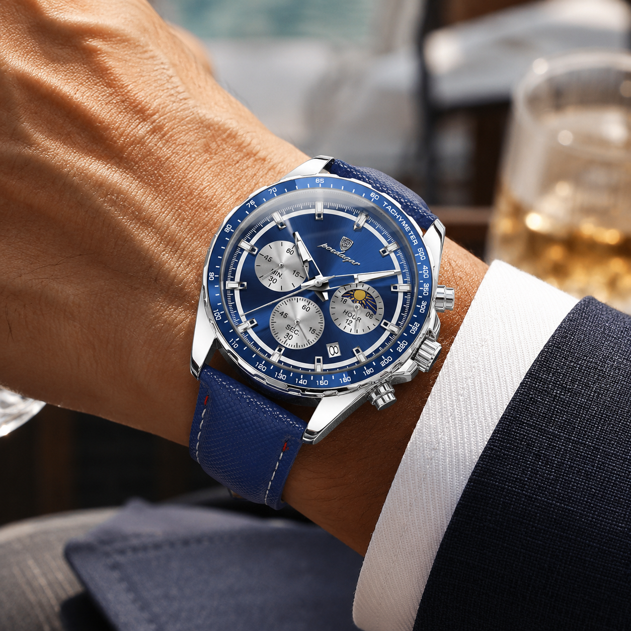 Moretti Leather Chronograph Watch