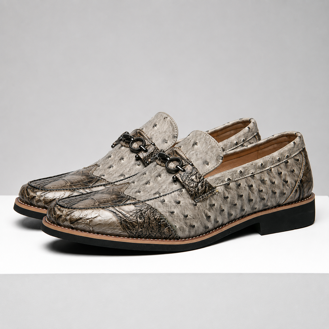 Montrose Leather Ostrich Loafers