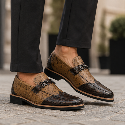 Montrose Leather Ostrich Loafers