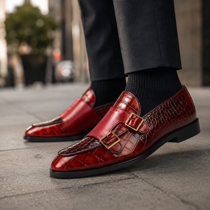 Montrose Leather Croc Loafers