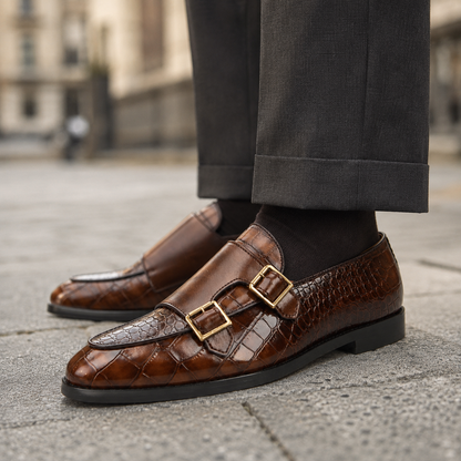 Montrose Leather Croc Loafers
