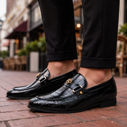 Montaro Leather Croc Loafers